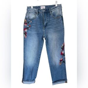 Driftwood Medium Wash Stella Embroidered Denim Blue jeans Size 27/26 free People